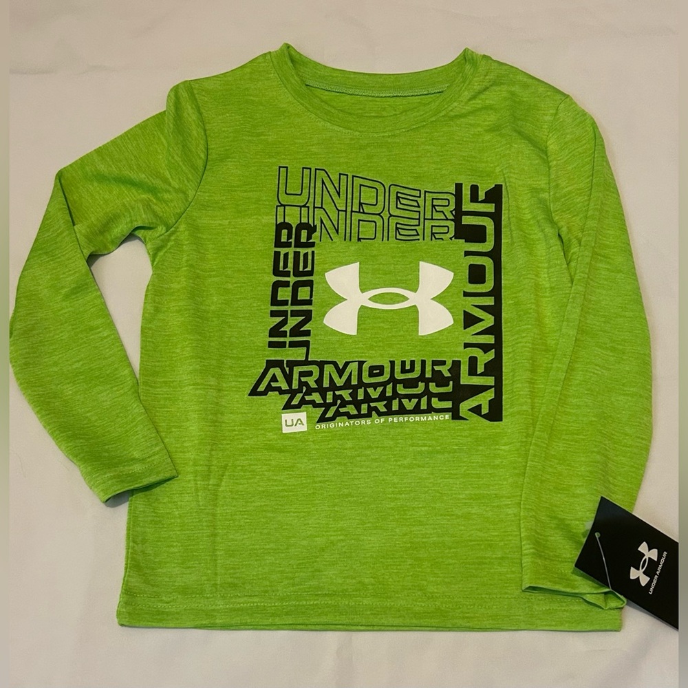 Under Armour Boy’s Size 4 Shirt NEW Hyper Green - Picture 1 of 3
